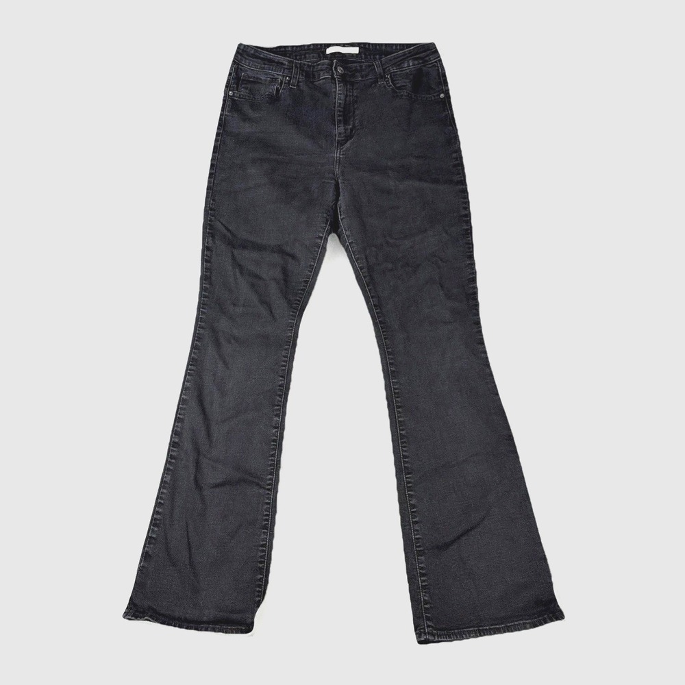 Levi's 725‎ High Rise Bootcut Jeans Womens 32 Black Stretch Denim Flare